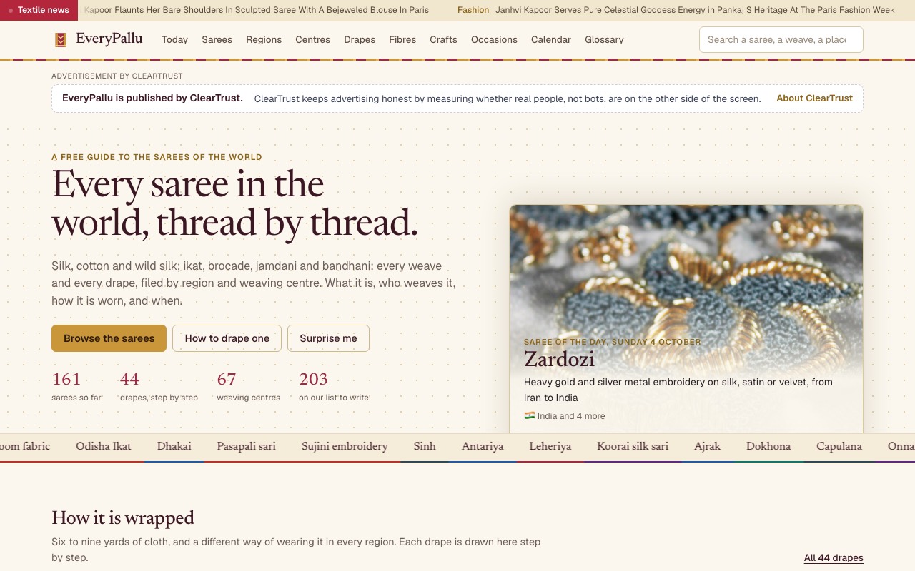 The front page of EveryPallu